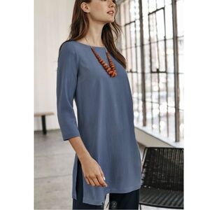 J. Jill Wearever Woven Boat Neck Tunic Women's Professional Office Slit Sides XL